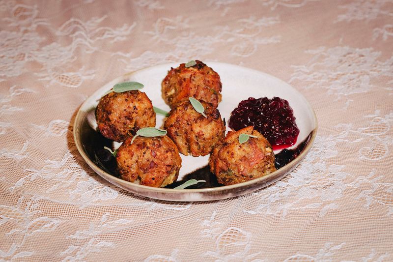 Vegan Sage, Onion Apple Stuffing Balls (Quick and Easy Holiday