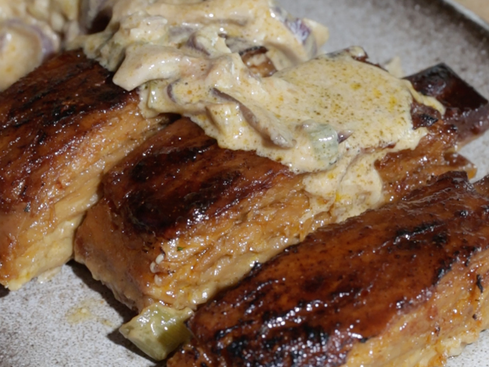 Olive Oil Caramel Glazed Vegan Ribs | Juicy Marbles