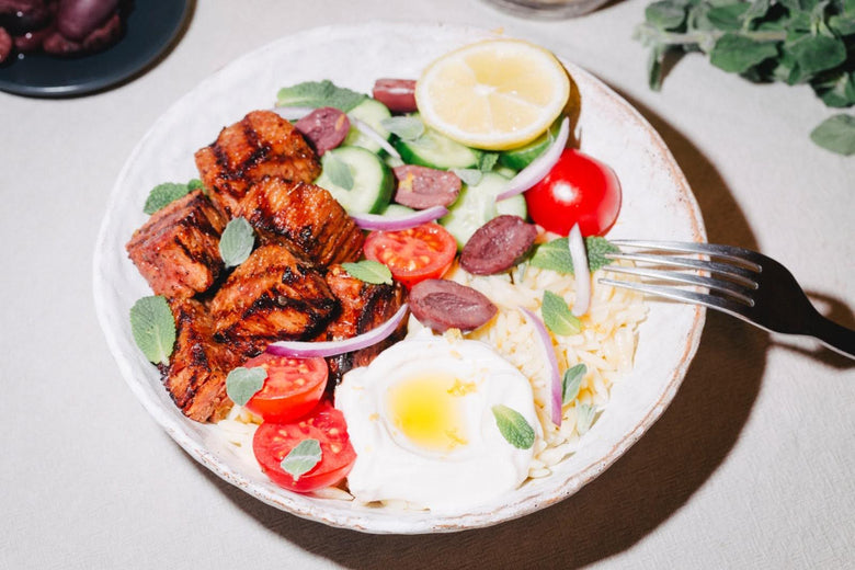 Vegan Mediterranean Souvlaki Bowl