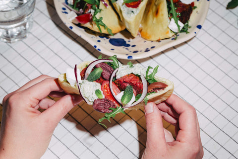 Vegan Souvlaki-Style Lamb Pita Pockets