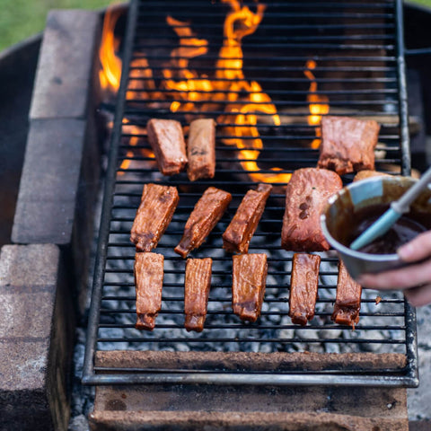 Juicy Marbles Recipe - Sticky Cola Glazed Baby Ribs Prepared on a Grill