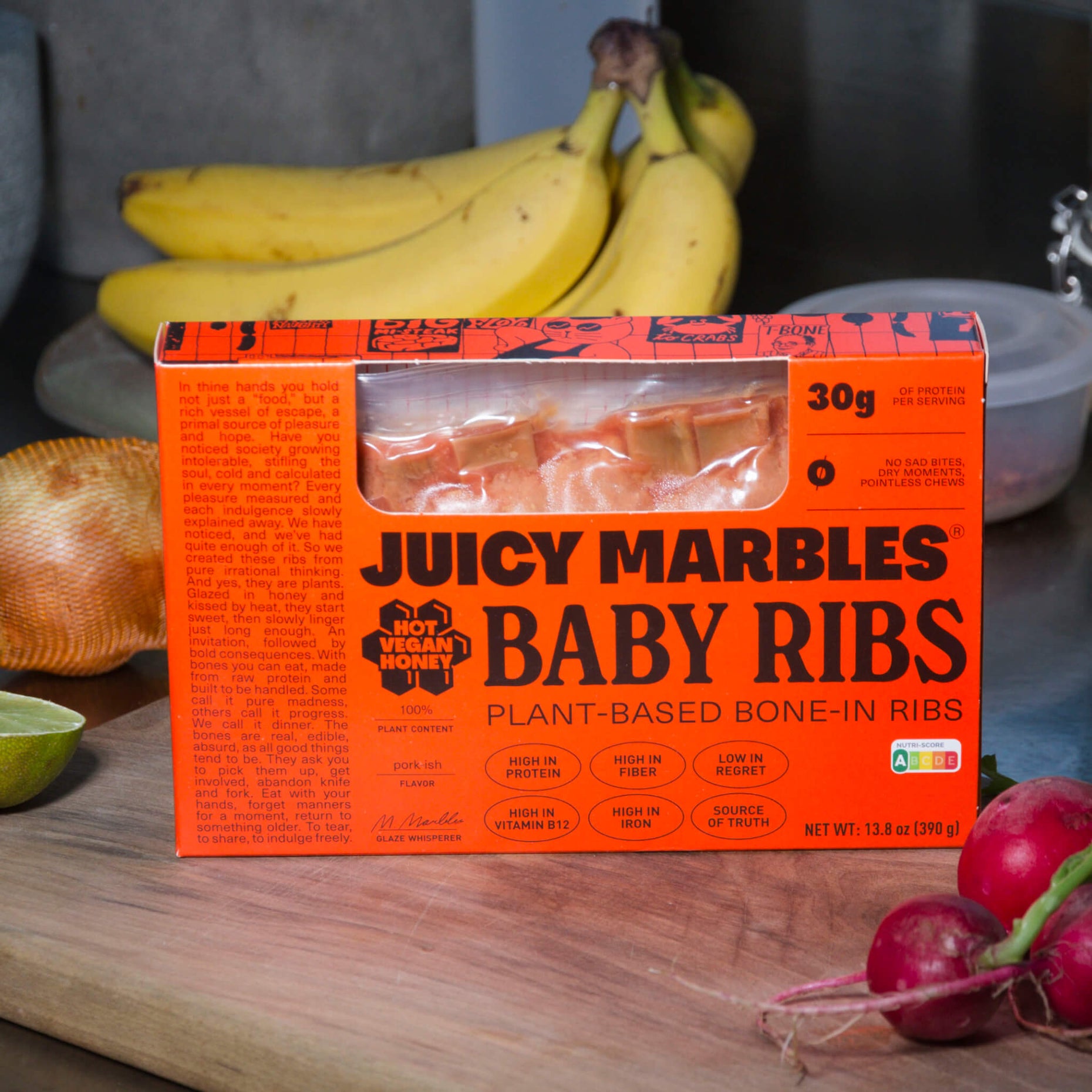 Juicy Marbles Hot Vegan Honey Baby Ribs